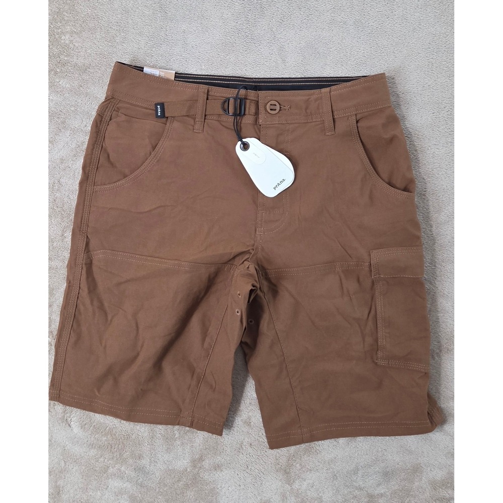 PrAna Stretch Zion II Short Men's 10" Size 28(29) Brown Standard Fit Cargo NEW